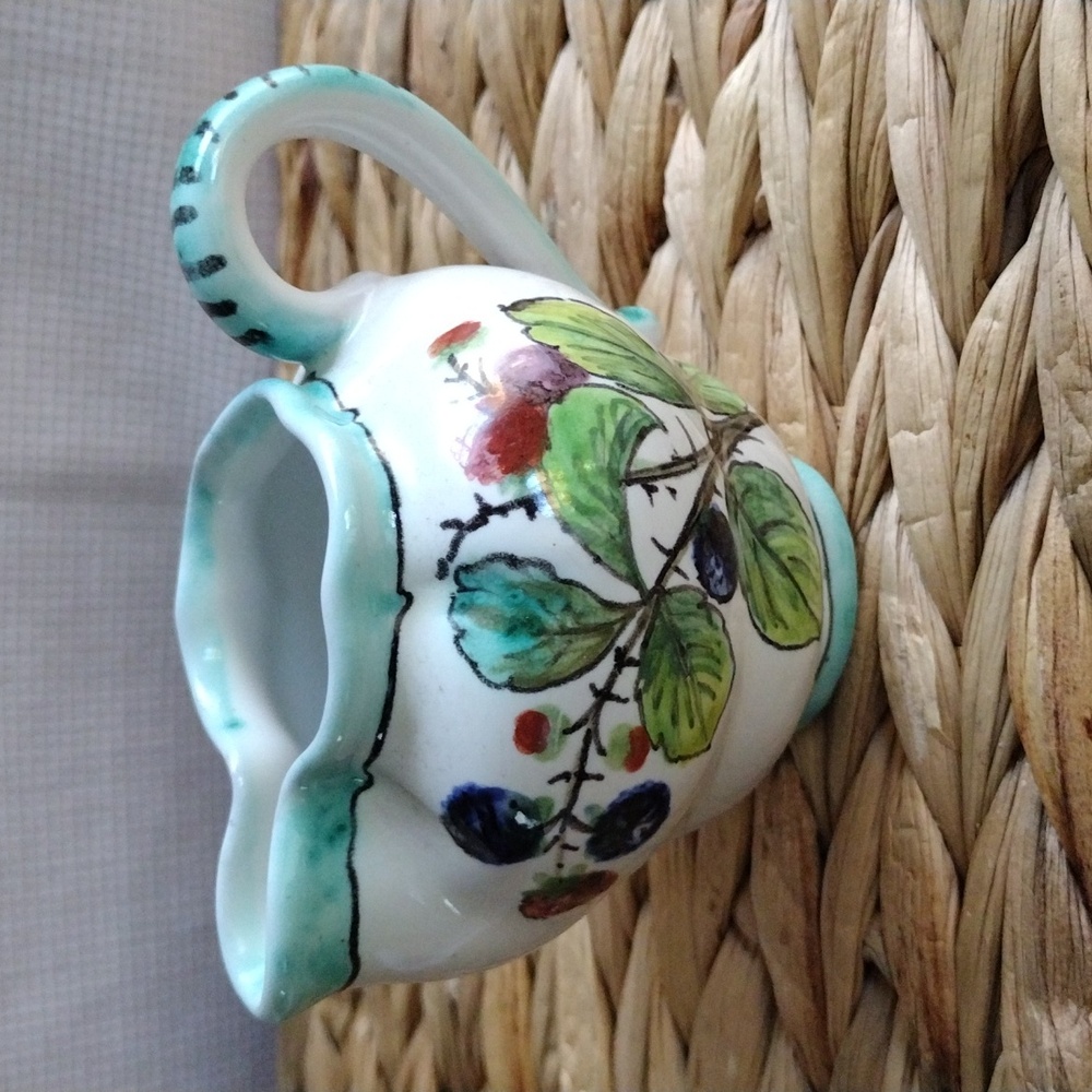 Italian hand painted pottery creamer